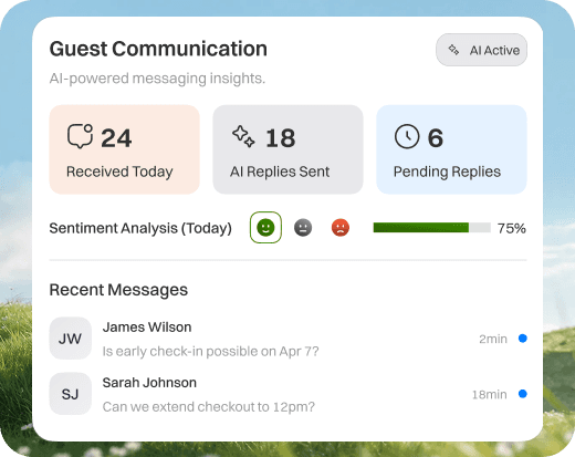 Guest communication and sentiment analysis preview